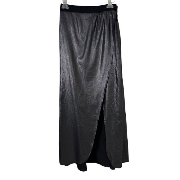 Express NWOT Black Silver Shimmer Maxi Skirt Size 8 Party Casual Sparkle Evening - Picture 1 of 12